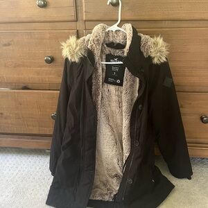 Hollister Black Teddy Jacket with Faux Fur